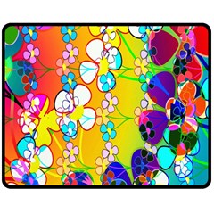 Abstract Flowers Design Double Sided Fleece Blanket (medium)  by Simbadda