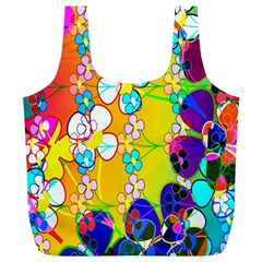 Abstract Flowers Design Full Print Recycle Bags (l)  by Simbadda