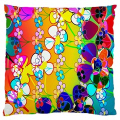 Abstract Flowers Design Standard Flano Cushion Case (two Sides) by Simbadda