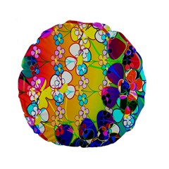 Abstract Flowers Design Standard 15  Premium Flano Round Cushions by Simbadda