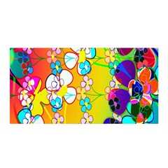 Abstract Flowers Design Satin Wrap by Simbadda