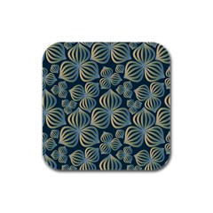 Gradient Flowers Abstract Background Rubber Square Coaster (4 Pack) 