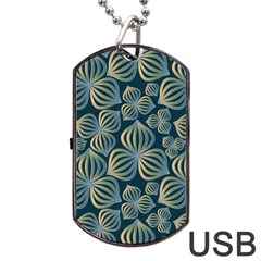 Gradient Flowers Abstract Background Dog Tag Usb Flash (two Sides) by Simbadda