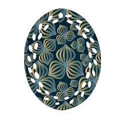 Gradient Flowers Abstract Background Ornament (oval Filigree) by Simbadda