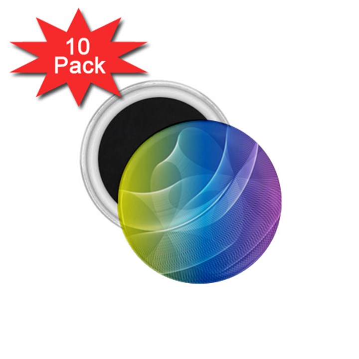 Colorful Guilloche Spiral Pattern Background 1.75  Magnets (10 pack) 