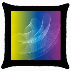 Colorful Guilloche Spiral Pattern Background Throw Pillow Case (black) by Simbadda