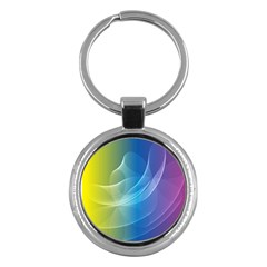 Colorful Guilloche Spiral Pattern Background Key Chains (round)  by Simbadda