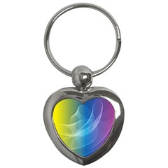 Colorful Guilloche Spiral Pattern Background Key Chains (heart)  by Simbadda