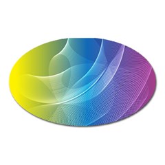 Colorful Guilloche Spiral Pattern Background Oval Magnet by Simbadda