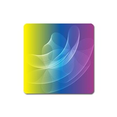 Colorful Guilloche Spiral Pattern Background Square Magnet by Simbadda