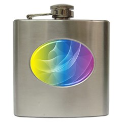 Colorful Guilloche Spiral Pattern Background Hip Flask (6 Oz) by Simbadda