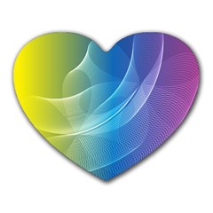 Colorful Guilloche Spiral Pattern Background Heart Mousepads by Simbadda