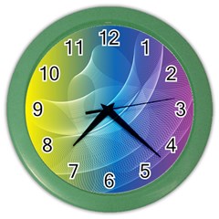 Colorful Guilloche Spiral Pattern Background Color Wall Clocks by Simbadda