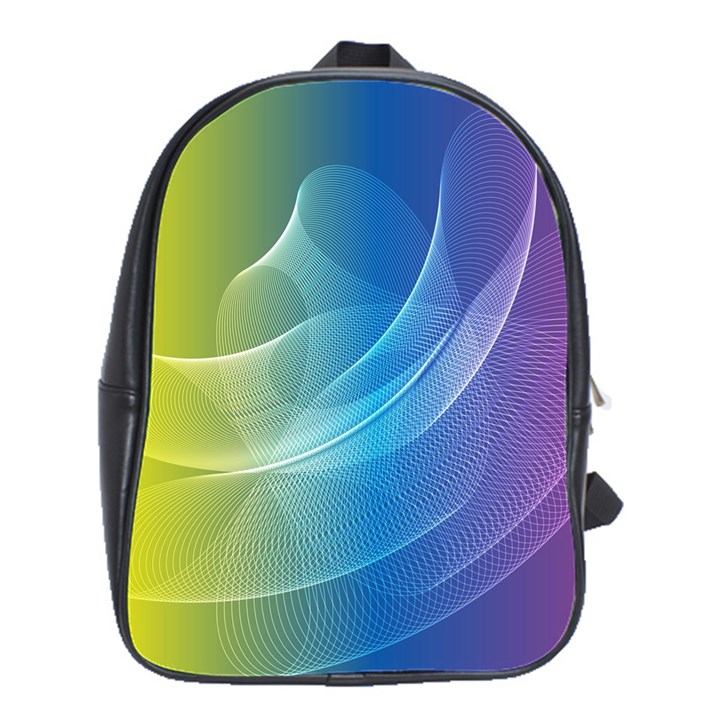 Colorful Guilloche Spiral Pattern Background School Bags(Large) 