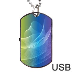 Colorful Guilloche Spiral Pattern Background Dog Tag Usb Flash (two Sides) by Simbadda