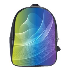 Colorful Guilloche Spiral Pattern Background School Bags (xl)  by Simbadda