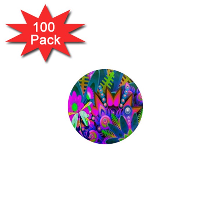 Wild Abstract Design 1  Mini Magnets (100 pack) 