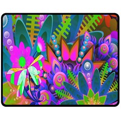 Wild Abstract Design Fleece Blanket (medium)  by Simbadda