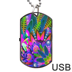 Wild Abstract Design Dog Tag Usb Flash (two Sides) by Simbadda