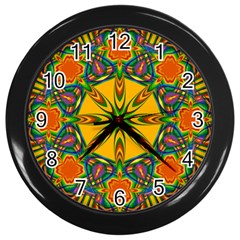 Seamless Orange Abstract Wallpaper Pattern Tile Background Wall Clocks (black) by Simbadda