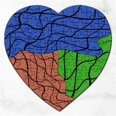 Abstract Art Mixed Colors Jigsaw Puzzle (heart) by Simbadda