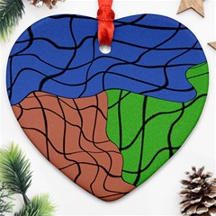 Abstract Art Mixed Colors Heart Ornament (two Sides) by Simbadda