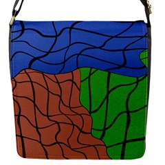 Abstract Art Mixed Colors Flap Messenger Bag (s) by Simbadda