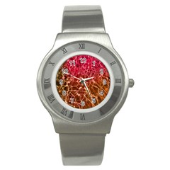 Background Water Abstract Red Wallpaper Stainless Steel Watch by Simbadda