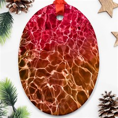 Background Water Abstract Red Wallpaper Oval Ornament (two Sides)