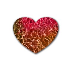 Background Water Abstract Red Wallpaper Rubber Coaster (heart)  by Simbadda