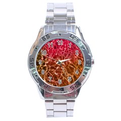 Background Water Abstract Red Wallpaper Stainless Steel Analogue Watch by Simbadda