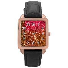 Background Water Abstract Red Wallpaper Rose Gold Leather Watch  by Simbadda