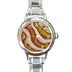 Artificial Colorful Lava Background Round Italian Charm Watch Front