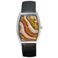 Artificial Colorful Lava Background Barrel Style Metal Watch by Simbadda