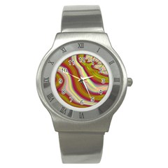 Artificial Colorful Lava Background Stainless Steel Watch by Simbadda