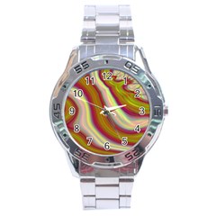 Artificial Colorful Lava Background Stainless Steel Analogue Watch by Simbadda