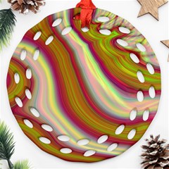 Artificial Colorful Lava Background Round Filigree Ornament (two Sides)