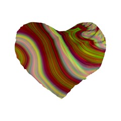 Artificial Colorful Lava Background Standard 16  Premium Heart Shape Cushions by Simbadda