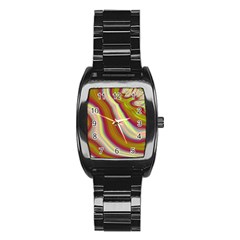 Artificial Colorful Lava Background Stainless Steel Barrel Watch by Simbadda