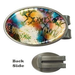 Abstract Color Splash Background Colorful Wallpaper Money Clips (oval)  by Simbadda