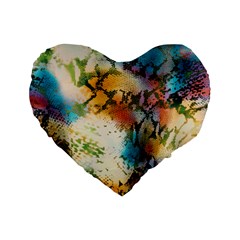 Abstract Color Splash Background Colorful Wallpaper Standard 16  Premium Flano Heart Shape Cushions by Simbadda