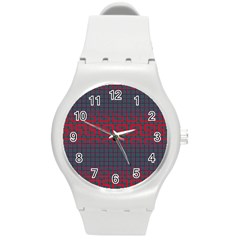 Abstract Tiling Pattern Background Round Plastic Sport Watch (m) by Simbadda