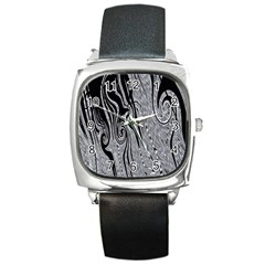 Abstract Swirling Pattern Background Wallpaper Square Metal Watch by Simbadda