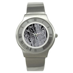 Abstract Swirling Pattern Background Wallpaper Stainless Steel Watch by Simbadda