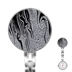 Abstract Swirling Pattern Background Wallpaper Stainless Steel Nurses Watch by Simbadda