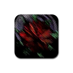 Abstract Green And Red Background Rubber Coaster (square)  by Simbadda