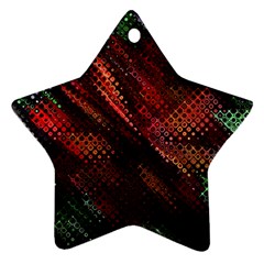 Abstract Green And Red Background Star Ornament (two Sides)