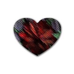 Abstract Green And Red Background Heart Coaster (4 Pack)  by Simbadda