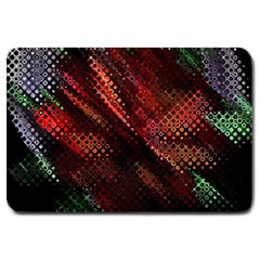 Abstract Green And Red Background Large Doormat  by Simbadda