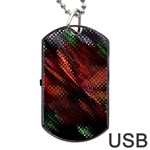 Abstract Green And Red Background Dog Tag USB Flash (One Side) Front